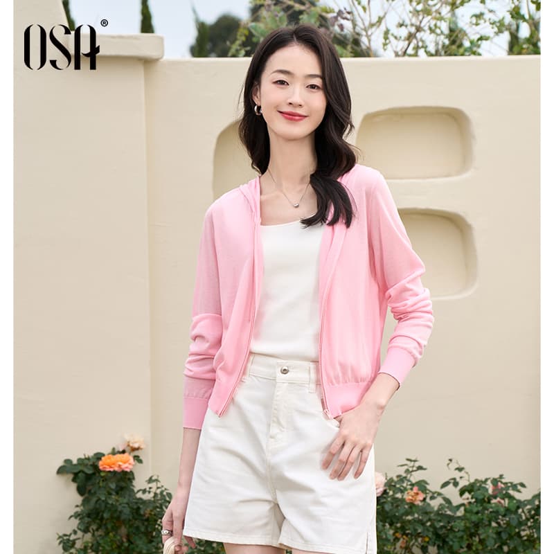 アウトドアファッション 春夏薄手ジップアップパーカー