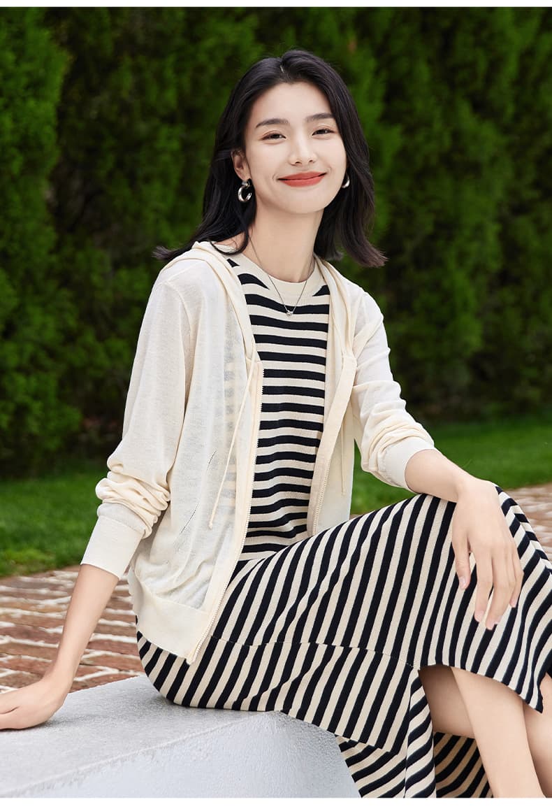 アウトドアファッション 春夏薄手ジップアップパーカー