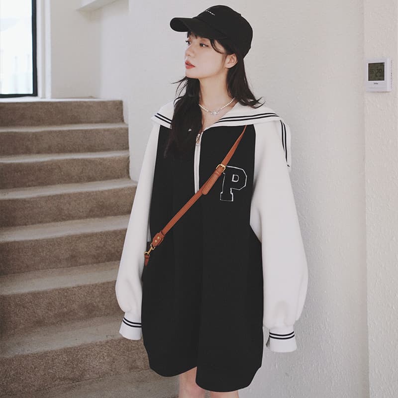 アウトドアファッション セーラーカラー ワンピース 帽子セット