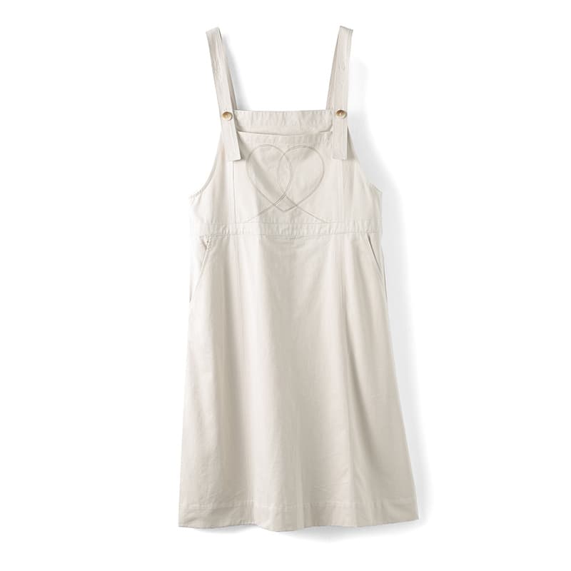 アウトドアファッション ハートステッチ サロペットワンピース
