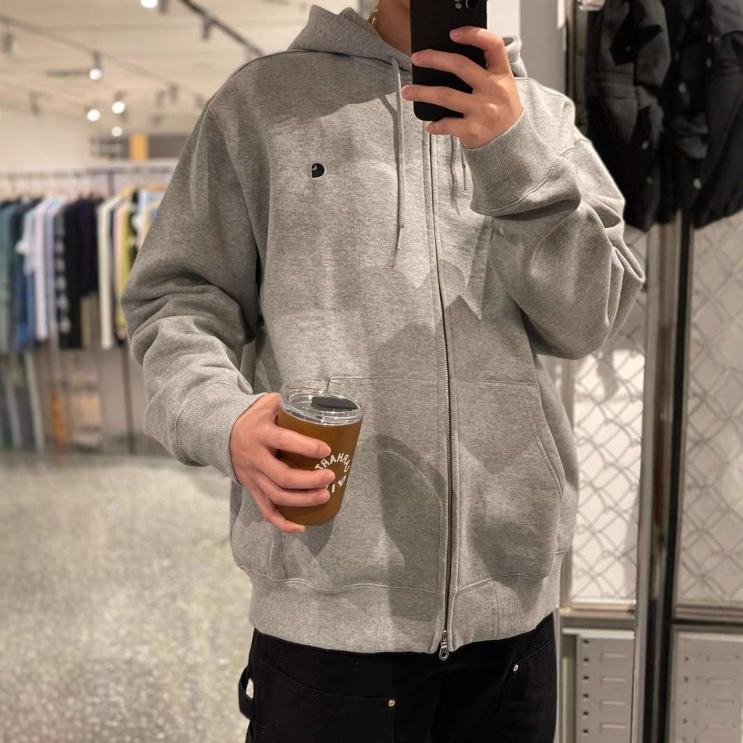 アウトドアファッション ジップアップロングパーカー体型カバー