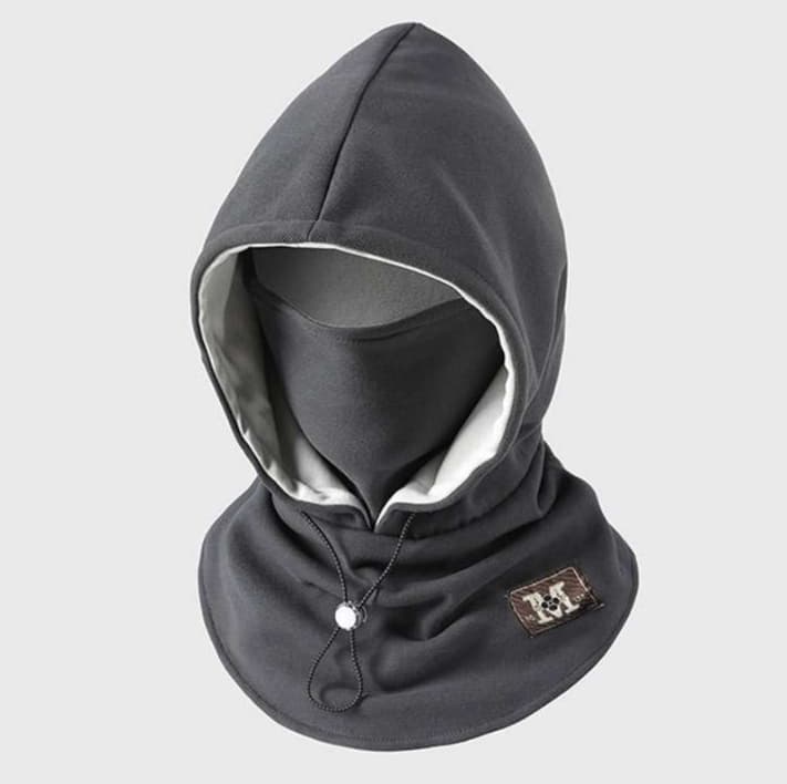 アウトドアファッション 首元までしっかり防寒 多機能フード付きネックウォーマー