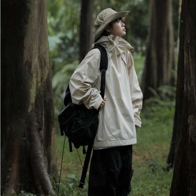 アウトドアファッション リラックス軽量アノラックパーカー