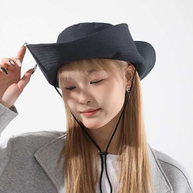 アウトドアファッション 速乾メッシュ付き つば広 サファリハット