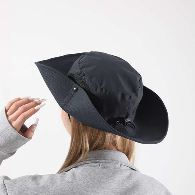 アウトドアファッション 速乾メッシュ付き つば広 サファリハット