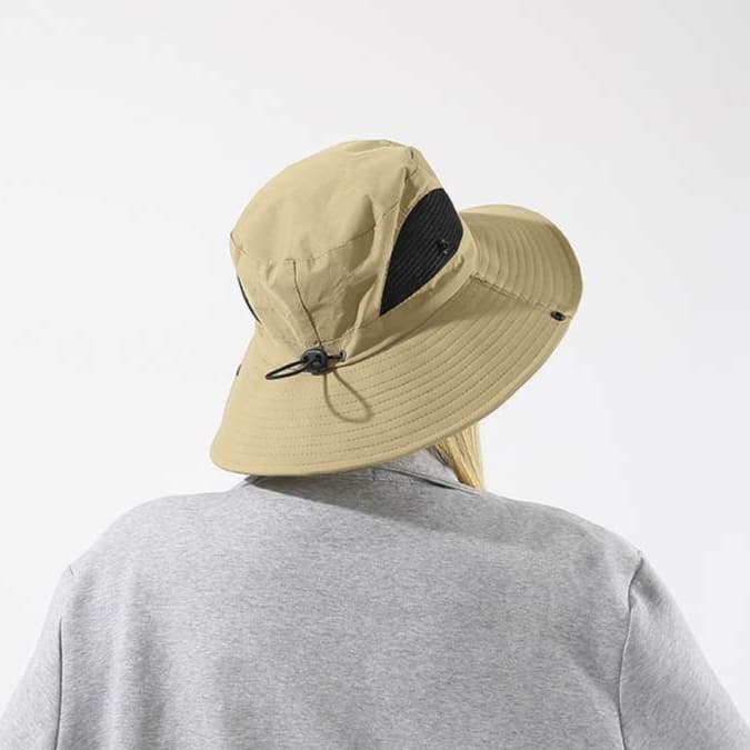 アウトドアファッション 速乾メッシュ付き つば広 サファリハット