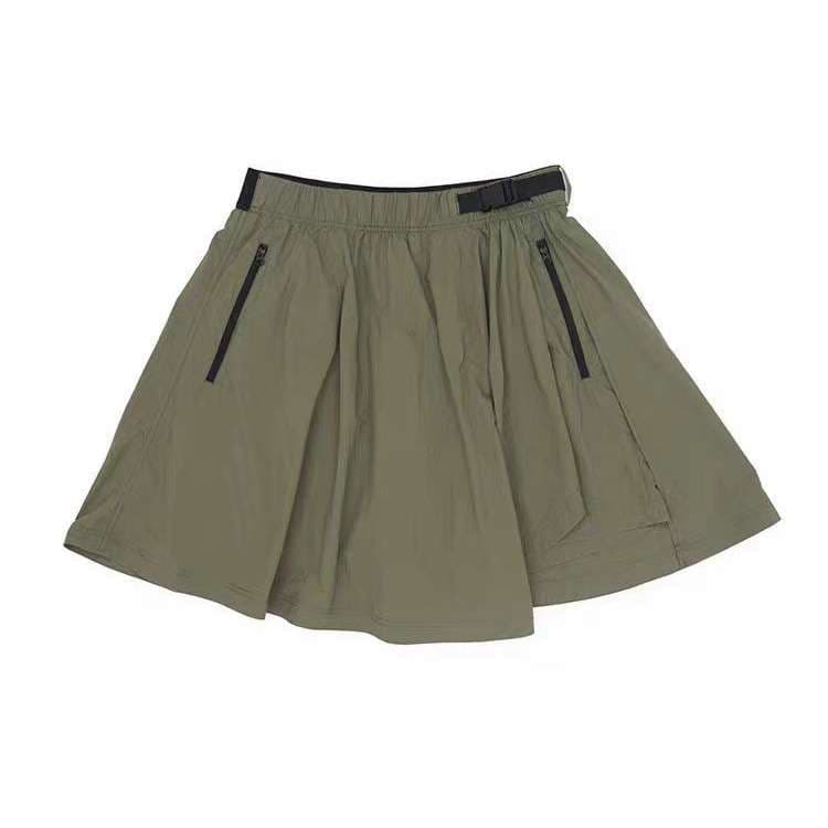 アウトドアファッション ミリタリー風フレアスカート