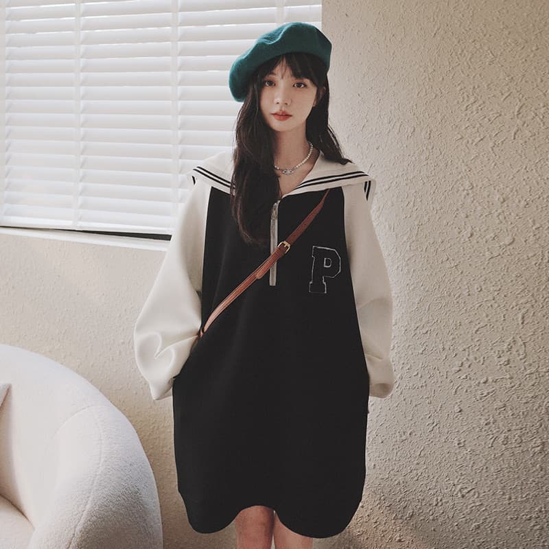 アウトドアファッション セーラーカラー ワンピース 帽子セット