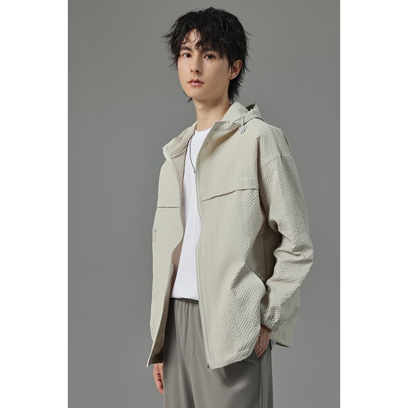 アウトドアファッション メッシュ素材 軽量フーディジャケット