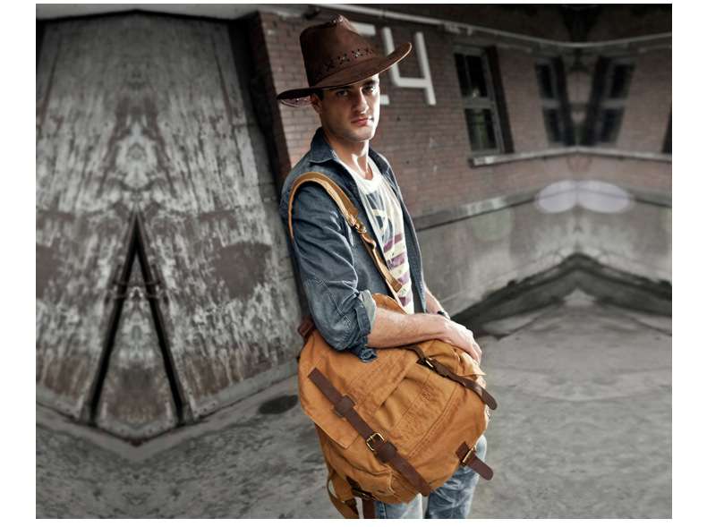 アウトドアファッション 牧場主風 帆布リュック