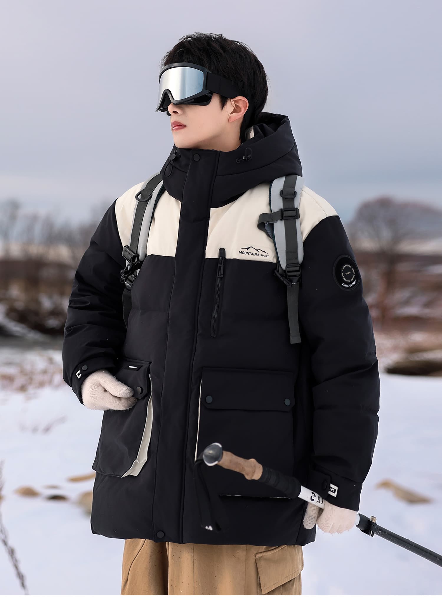 アウトドアファッション 防寒アウトドアダウンジャケット