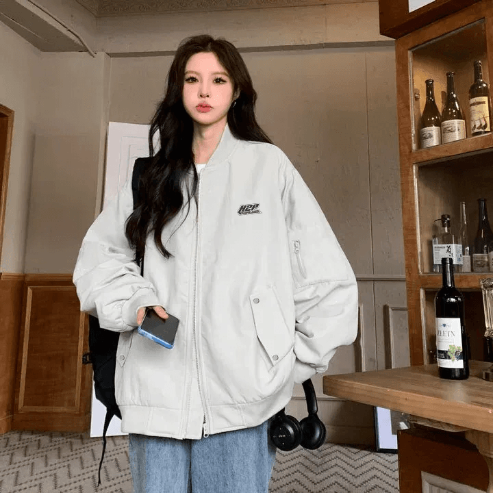 アウトドアファッション シンプル ジップアップ ブルゾン