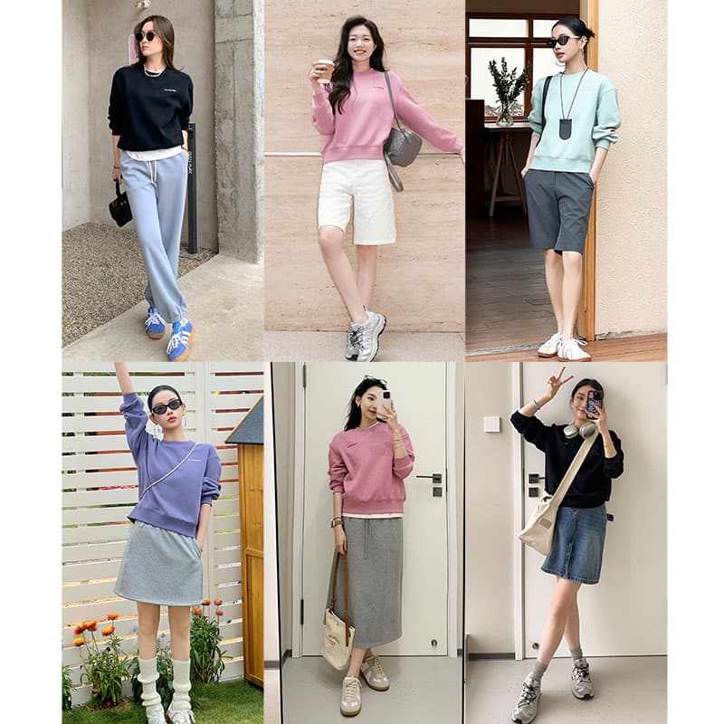 アウトドアファッション シンプル素材スウェット