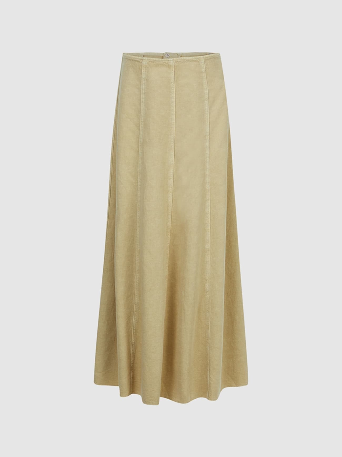 アウトドアファッション 風合い豊かな麻混マキシスカート