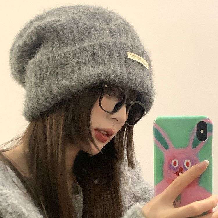 アウトドアファッション もこもこ二重編みニット帽