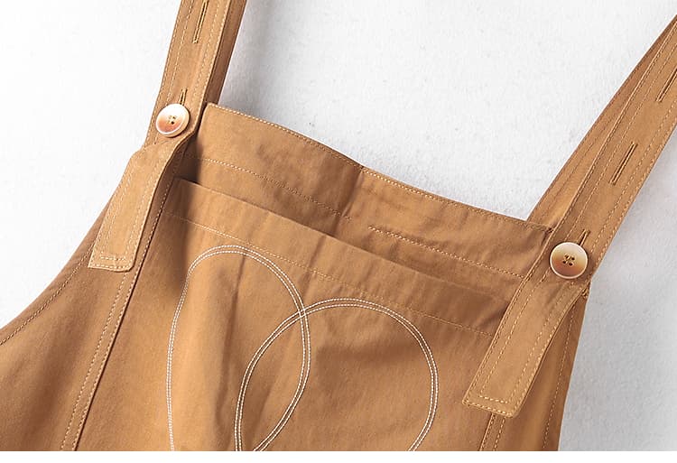 アウトドアファッション ハートステッチ サロペットワンピース