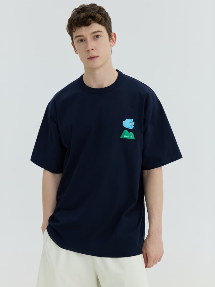 アウトドアファッション 飛鳥モチーフ ゆったりカットソー