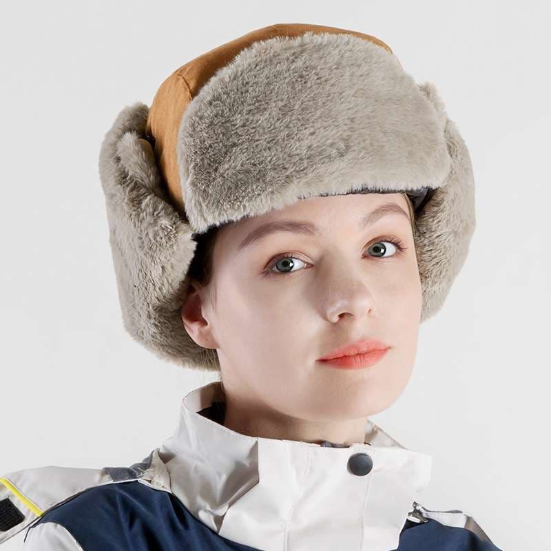 アウトドアファッション あったか耳当てつきロシアン帽子