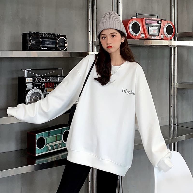 アウトドアファッション ゆったりビッグシルエット裏起毛トレーナー