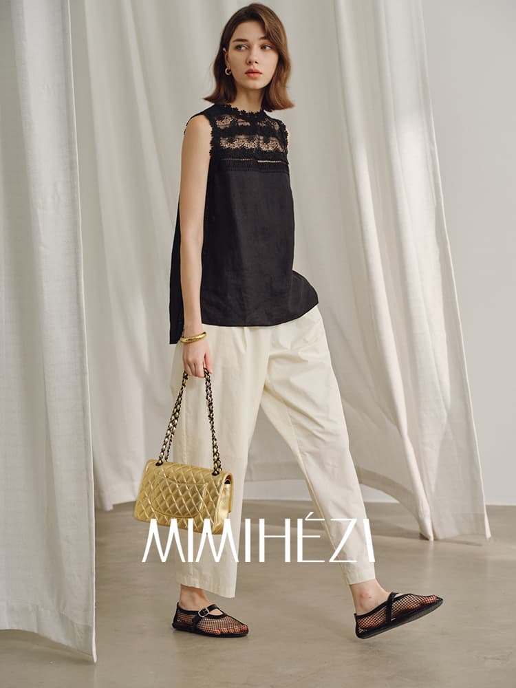 アウトドアファッション 涼やか麻混ワイドパンツ