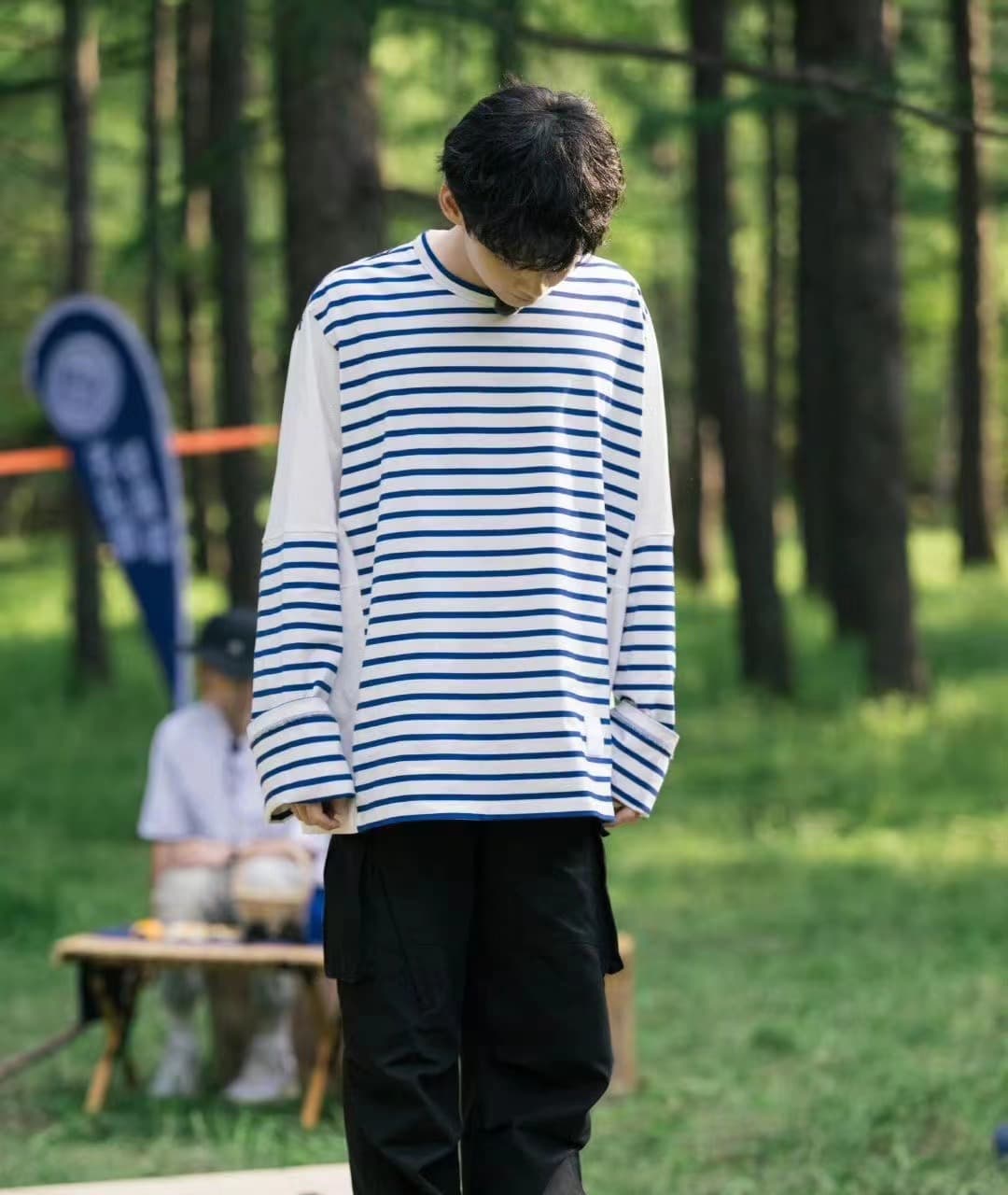 アウトドアファッション 森の風を感じる爽やかボーダーカットソー