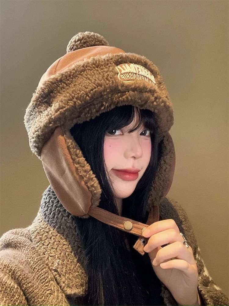 アウトドアファッション もこもこ耳当てファーハット