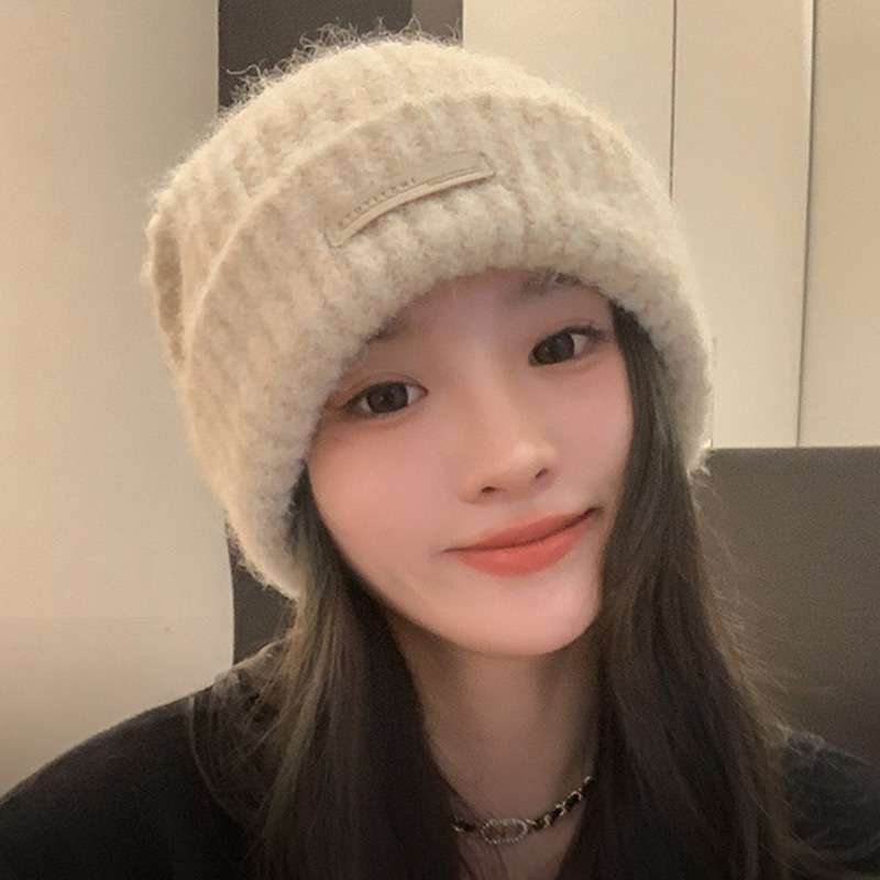 アウトドアファッション もこもこ二重編みニット帽