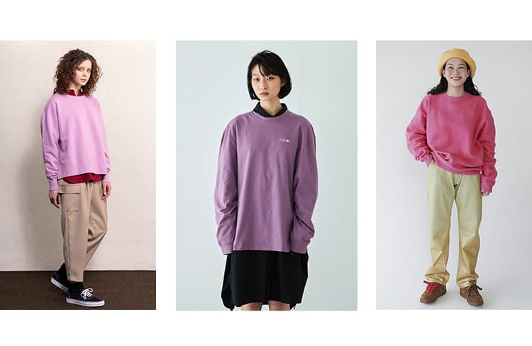 アウトドアファッション シンプル素材スウェット