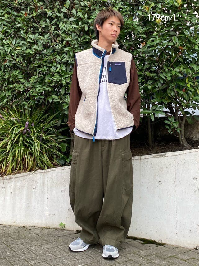 アウトドアファッション もこもこボアベスト 防寒アウター