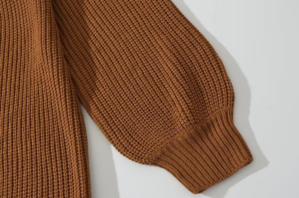 アウトドアファッション ゆったりロングニットカーディガン