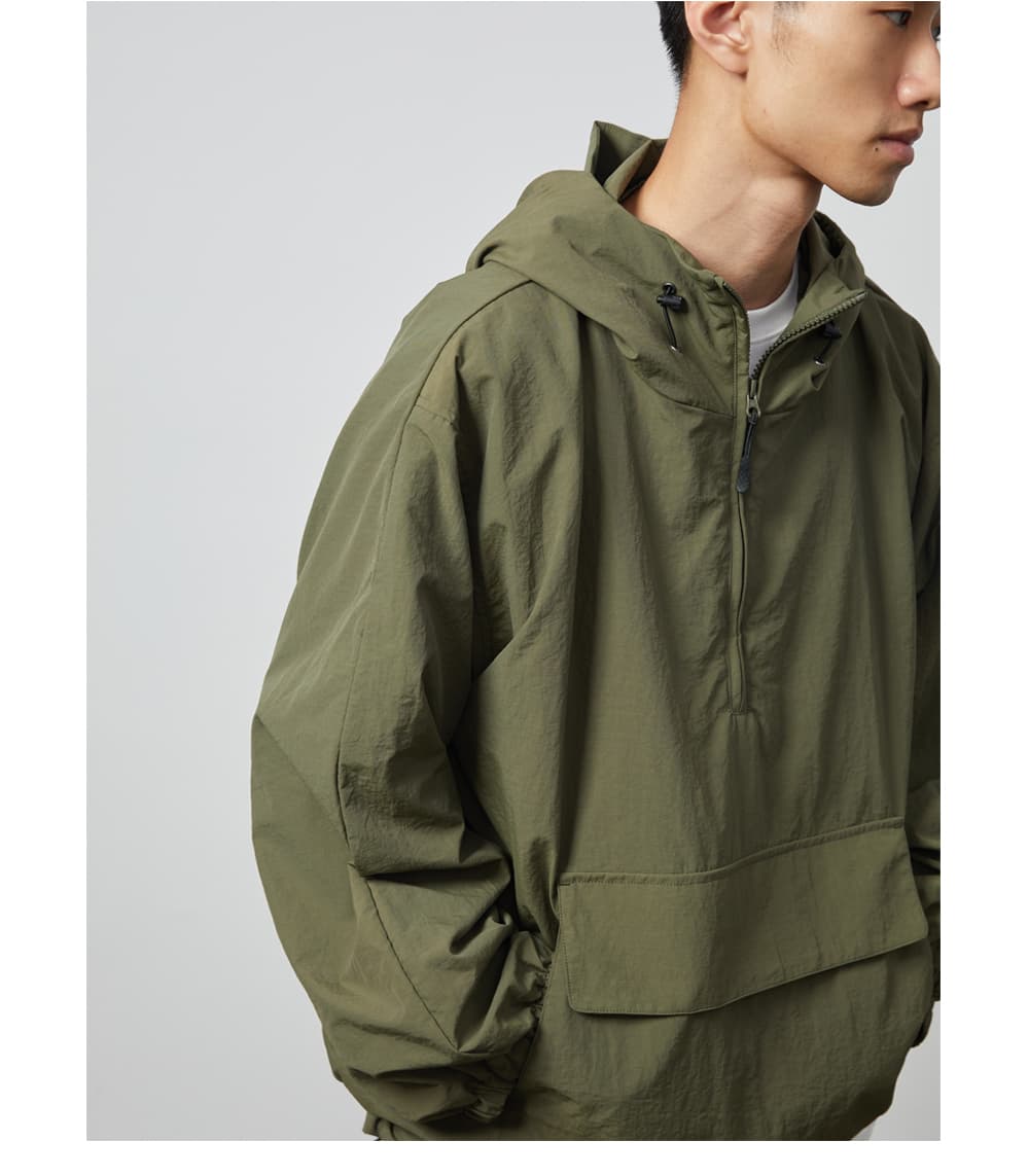 アウトドアファッション フード付き半袖アノラックパーカー