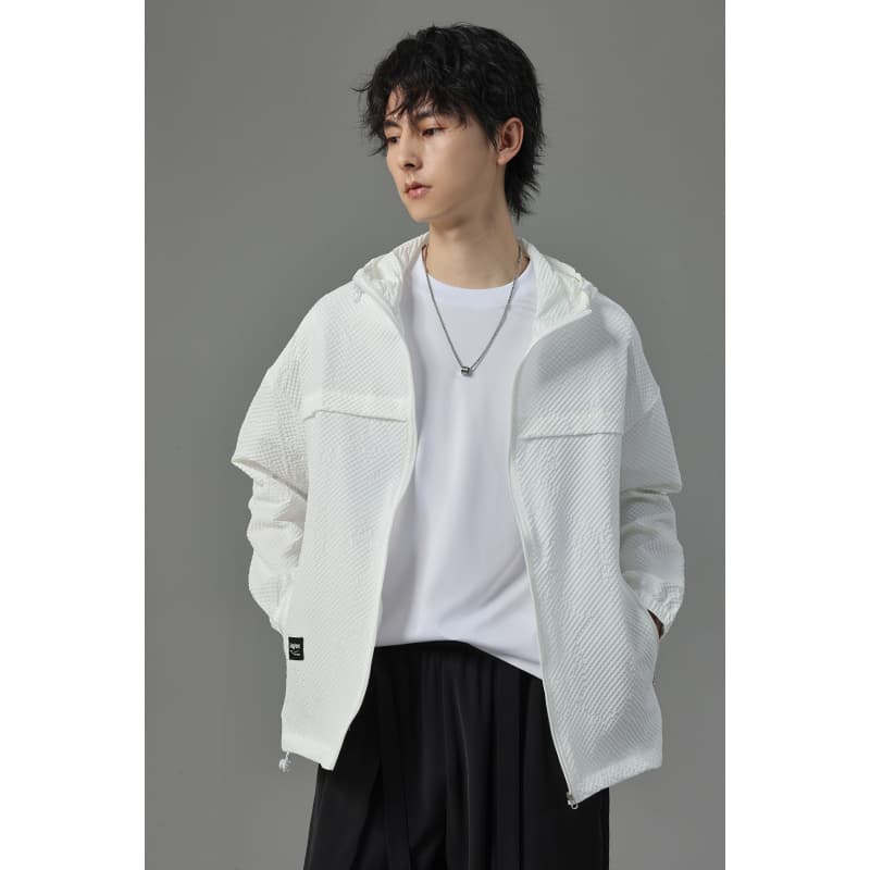 アウトドアファッション メッシュ素材 軽量フーディジャケット