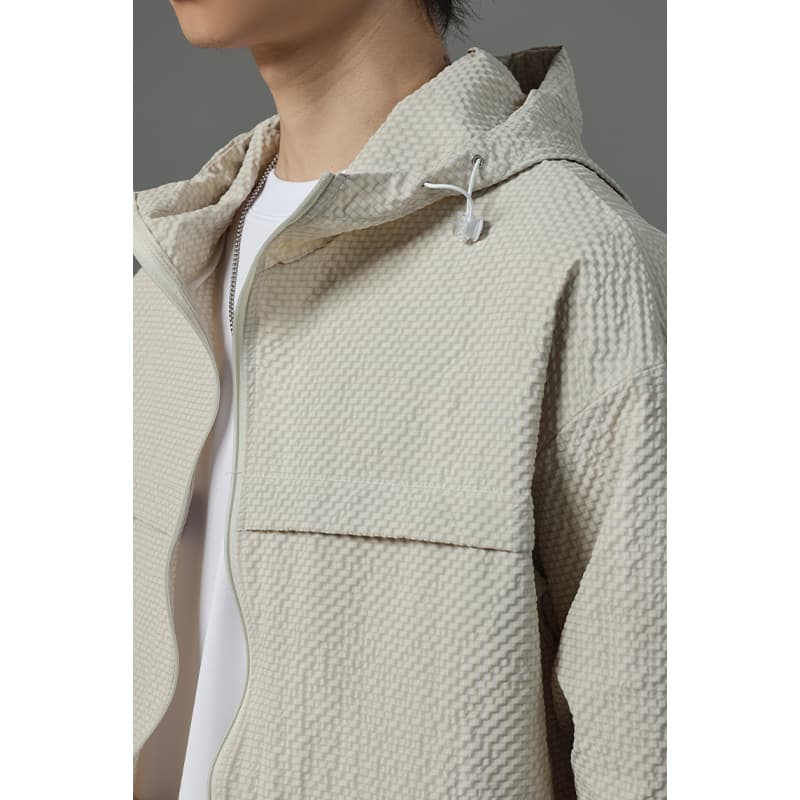 アウトドアファッション メッシュ素材 軽量フーディジャケット