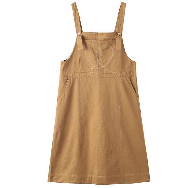 アウトドアファッション ハートステッチ サロペットワンピース