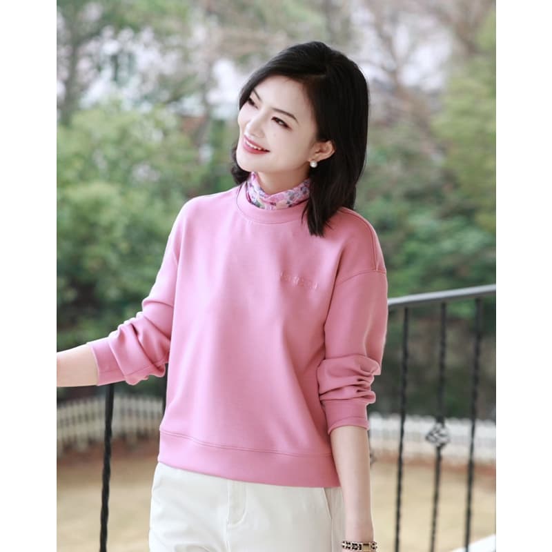 アウトドアファッション 花柄インナー付き柔らか素材スウェット