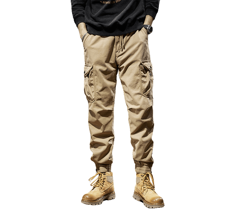 アウトドアファッション 機能性ポケット付きジョガーパンツ