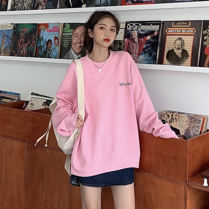 アウトドアファッション ゆったりビッグシルエット裏起毛トレーナー