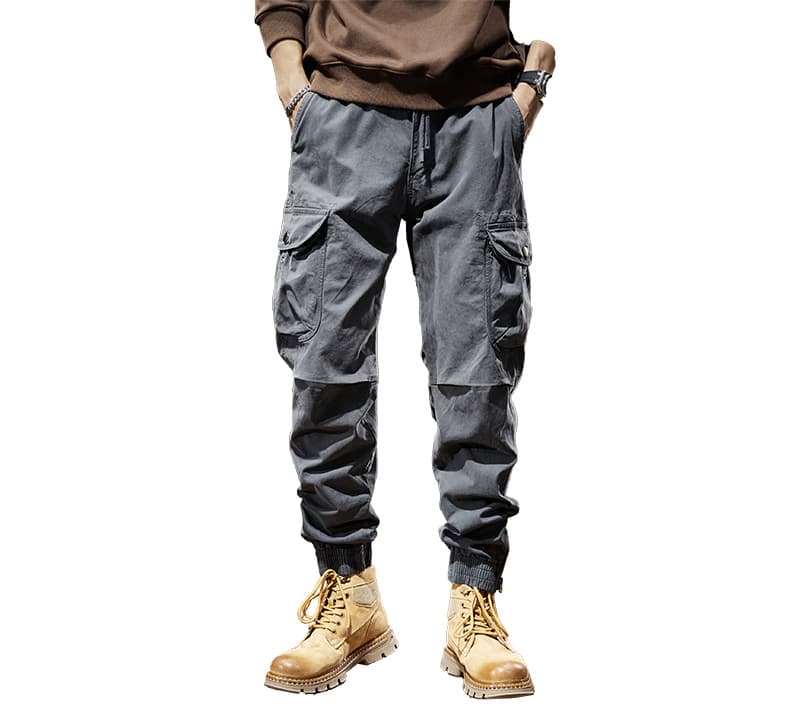 アウトドアファッション 機能性ポケット付きジョガーパンツ