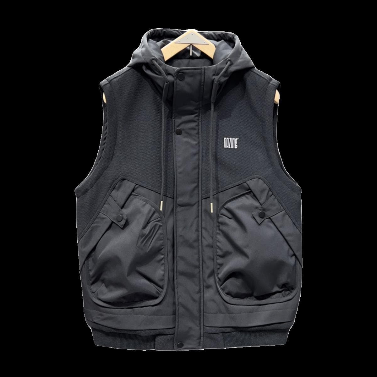 アウトドアファッション 防寒ダウンベスト フード付き