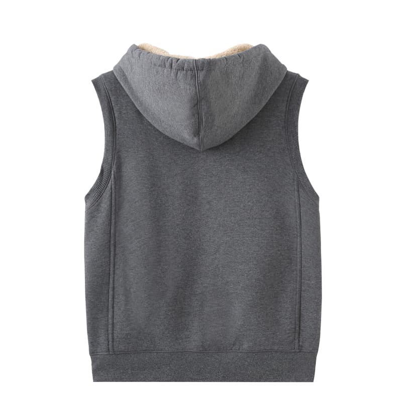 アウトドアファッション 裏ボア付き保温ベスト フード付き