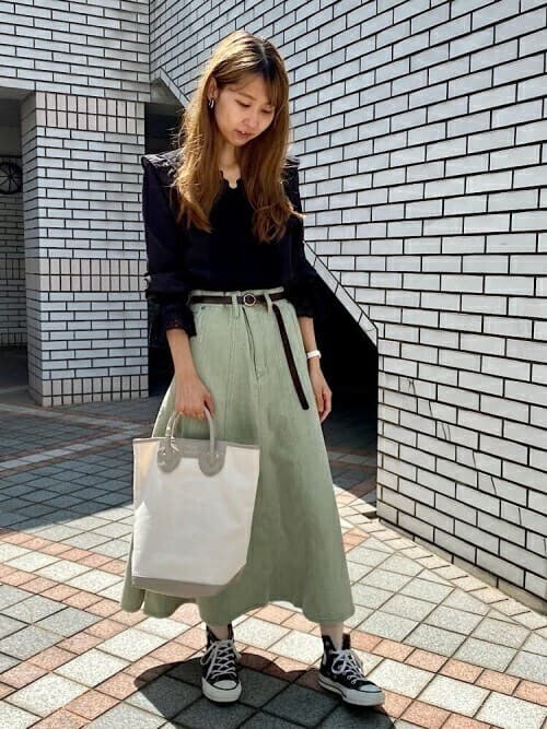 アウトドアファッション ロング丈マキシスカート