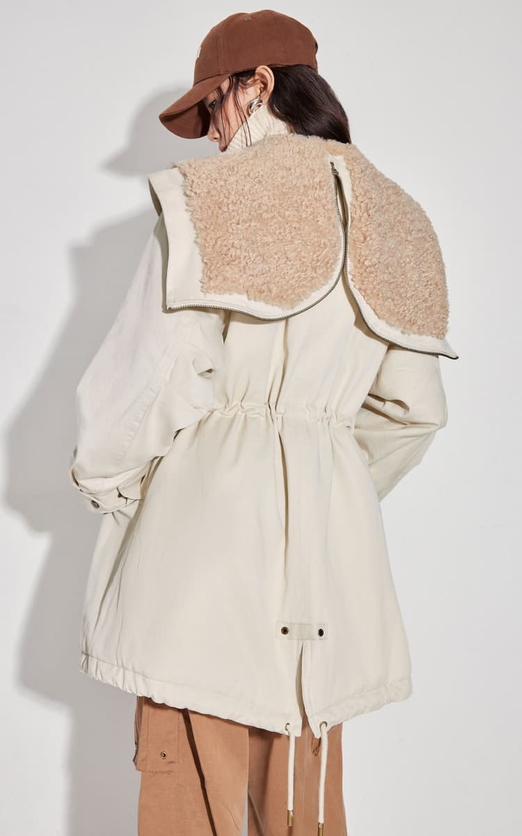 アウトドアファッション 防寒ボアカラーミリタリーコート