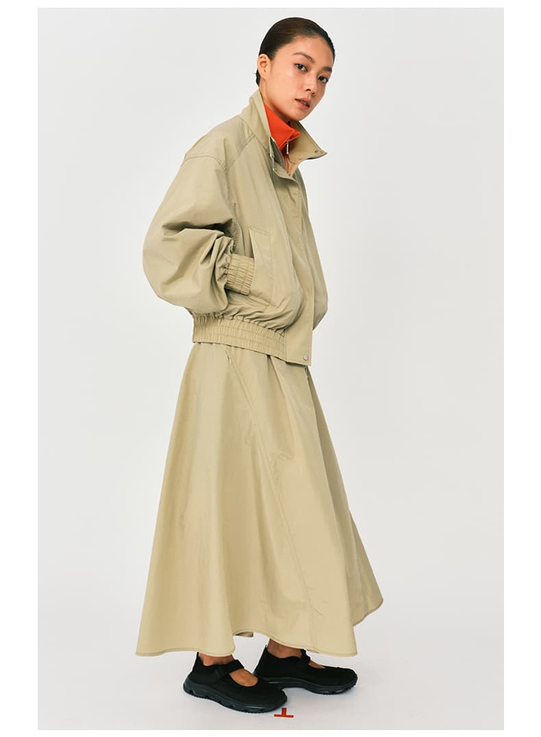 アウトドアファッション フレアロング丈ワンピース アウトドアスタイル