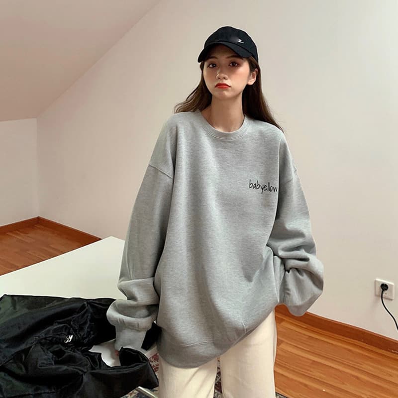 アウトドアファッション ゆったりビッグシルエット裏起毛トレーナー