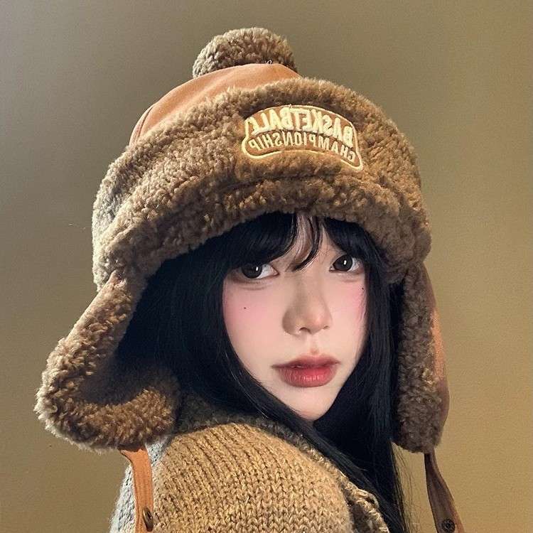 アウトドアファッション もこもこ耳当てファーハット