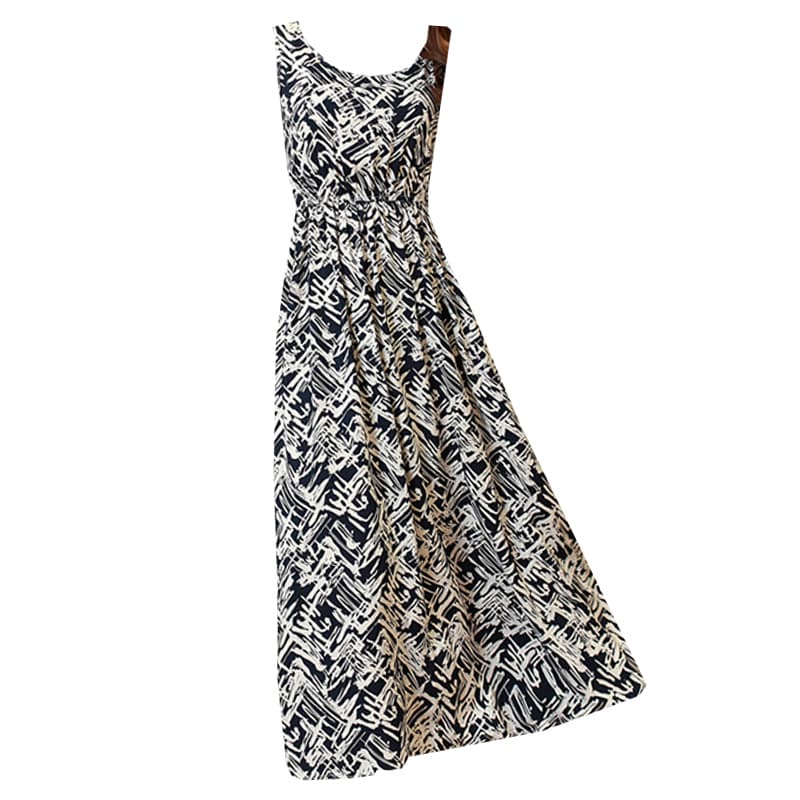 アウトドアファッション 幾何学模様のマキシワンピース