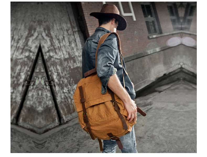 アウトドアファッション 牧場主風 帆布リュック