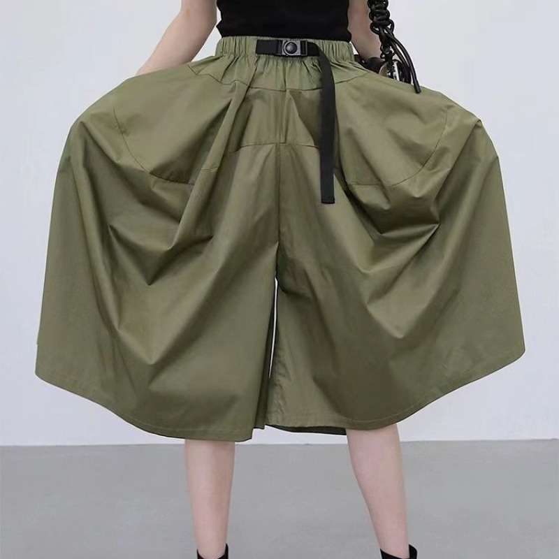アウトドアファッション ウエストベルト付き バルーンロングスカート