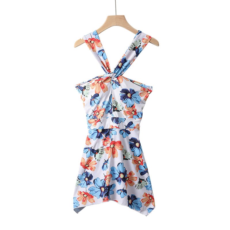 アウトドアファッション 花柄リゾートワンピース水着