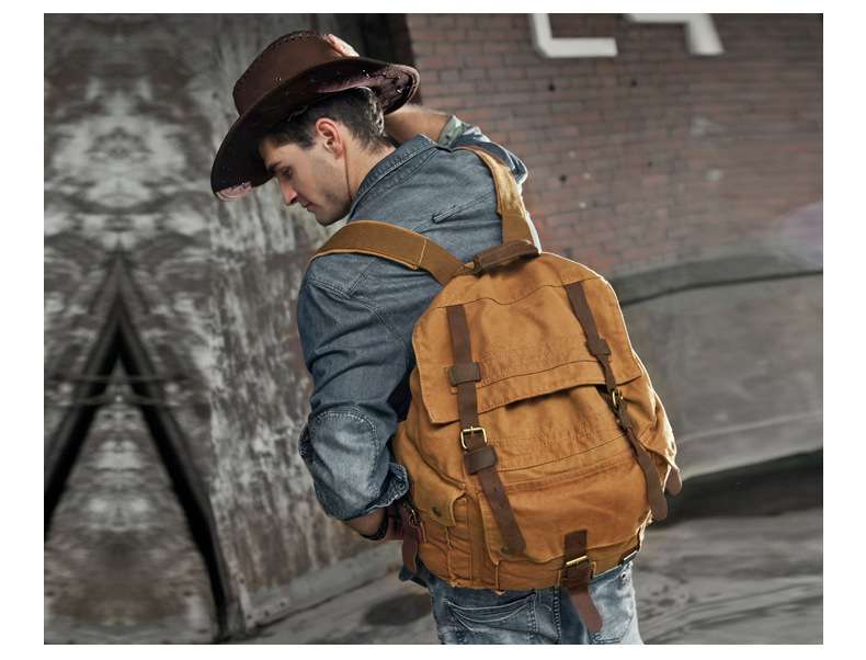 アウトドアファッション 牧場主風 帆布リュック